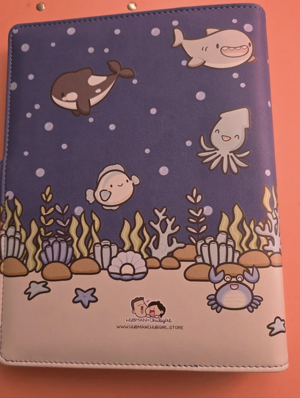 Hubman & Chubgirl Vegan Leather Binder Sea Friends, New